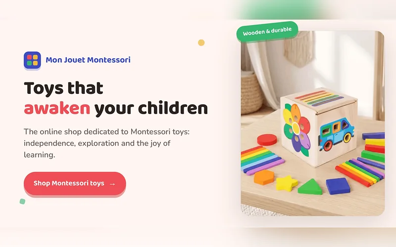 Boutique en ligne Mon Jouet Montessori : jouets éducatifs en bois