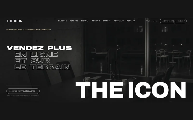 Site de The Icon, agence belge de marketing digital et d'accompagnement commercial