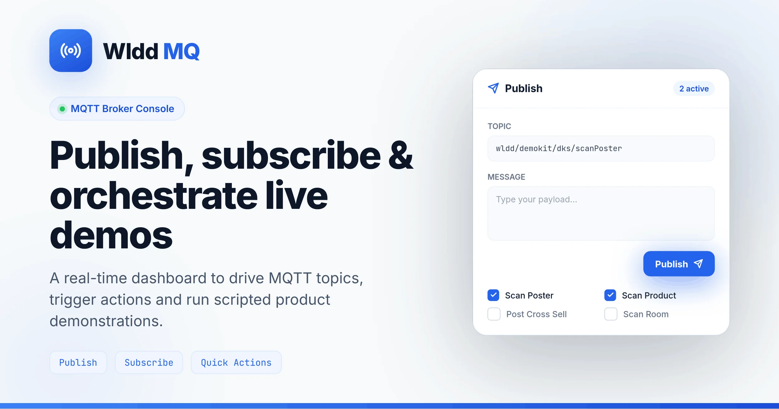 Aperçu de Worldline MQTT Tool