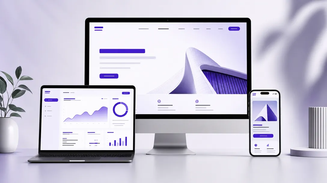 maquette d'un site vitrine sur desktop et mobile