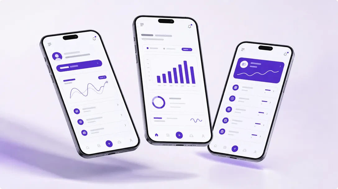 mockup multi-écrans d'une application